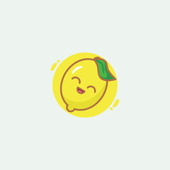 Cute Lemon Mascot Logo Design Illustration