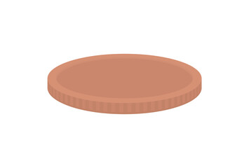 無地の銅貨･硬貨･コイン- 通貨のマークのないシンプルなお金の素材
