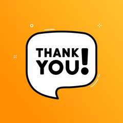 Speech bubble with thank you text. Boom retro comic style. Pop art style. Vector line icon for Business and Advertising