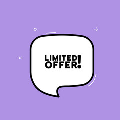 Speech bubble with limited offer text. Boom retro comic style. Pop art style. Vector line icon for Business and Advertising