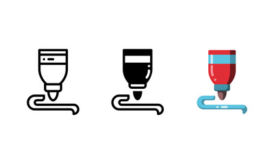 marker icon. With outline, glyph and flat styles