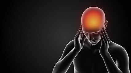 Human having pain in head	 - obrazy, fototapety, plakaty