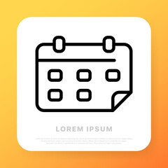Calendar line icon. Date and time scheduling, reminder, alarm. Date management concept. Line style. Vector line icon for Business and Advertising