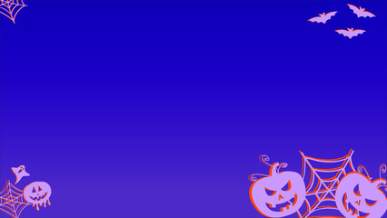 Pumkin and coweb background. The scary of the halloween symbol Isolated on purple vector illustration.