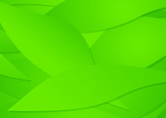 Green eco nature background with leaves. Flat vector illustration.