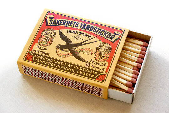 Match box produced by Swedish Match Industries AB. Swedish Match has been a leading global match manufacturer for more than 150 years.	