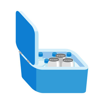 blue cooler box with drinks clip art preview