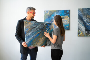 Art Painting Exhibition. Looking To Buy Modern Artwork