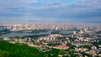 Outlook from Zijin mountain at Nanjing city