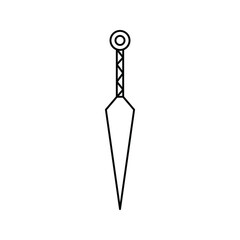 Kunai ninja icon. japanese sign color editable