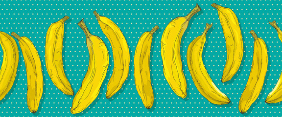 Ripe bananas banner