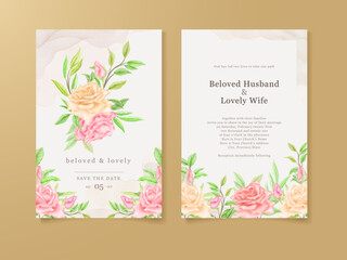 Beautifull Wedding Card Watercolor Floral Template