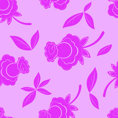 Flowers. Color image of stylized flowers.
 Stamp, print on fabric, design, background.
Vector drawing.