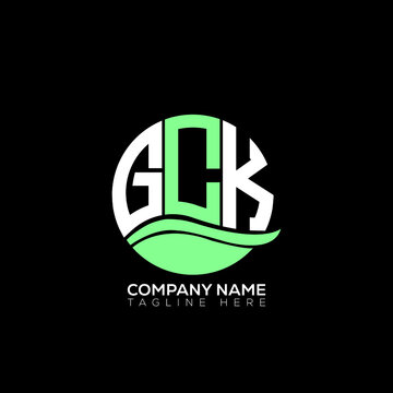 GCK logo monogram isolated on circle element design template, GCK letter logo design on black background. GCK creative initials letter logo concept.  GCK letter design.