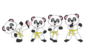cute panda animal cartoon karate © Curut Design Store