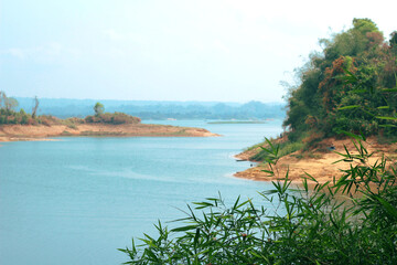 View of kaptai lake, Rangamati, Bangladesh. The beautiful clear lake kaptai with view on the mountains