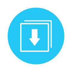 Isolated download icon. UI and UX element of app and web. It use analogous color scheme, created as simple as possible to achieve minimal size but the quality of vector graphic is still maintained.