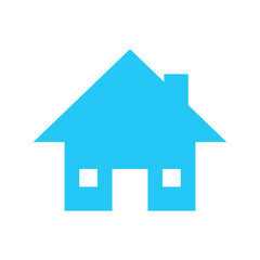 Isolated home icon. UI and UX element. It use analogous color scheme, created as simple as possible to achieve minimal size but the quality of the vector graphic is still maintained.