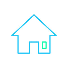 Isolated home icon. UI and UX element. It use analogous color scheme, created as simple as possible to achieve minimal size but the quality of the vector graphic is still maintained.