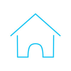 Isolated home icon. UI and UX element. It use analogous color scheme, created as simple as possible to achieve minimal size but the quality of the vector graphic is still maintained.