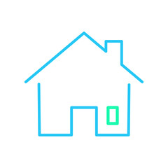 Isolated home icon. UI and UX element. It use analogous color scheme, created as simple as possible to achieve minimal size but the quality of the vector graphic is still maintained.