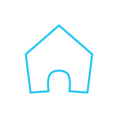 Isolated home icon. UI and UX element. It use analogous color scheme, created as simple as possible to achieve minimal size but the quality of the vector graphic is still maintained.