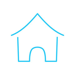 Isolated home icon. UI and UX element. It use analogous color scheme, created as simple as possible to achieve minimal size but the quality of the vector graphic is still maintained.