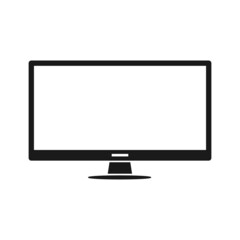 Isolated monitor icon. UI and UX element of app and web. It use analogous color scheme, created as simple as possible to achieve minimal size but the quality of vector graphic is still maintained.