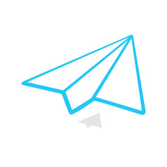 The send or share icon. UI and UX element of app and web. It use analogous color scheme, created as simple as possible to achieve minimal size but the quality of vector graphic is still maintained.
