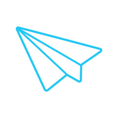 The send or share icon. UI and UX element of app and web. It use analogous color scheme, created as simple as possible to achieve minimal size but the quality of vector graphic is still maintained.