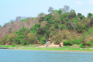 View of kaptai lake, Rangamati, Bangladesh. The beautiful clear lake kaptai with view on the mountains