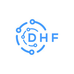 DHF technology letter logo design on white  background. DHF creative initials technology letter logo concept. DHF technology letter design.