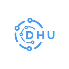 DHU technology letter logo design on white  background. DHU creative initials technology letter logo concept. DHU technology letter design.