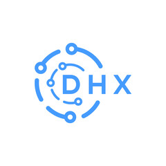 DHX technology letter logo design on white  background. DHX creative initials technology letter logo concept. DHX technology letter design.