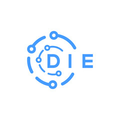 Obraz premium DIE technology letter logo design on white background. DIE creative initials technology letter logo concept. DIE technology letter design.