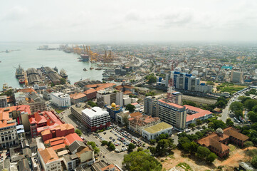Aerial view of Port of Colombo, Sri Lanka