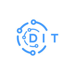 DIT technology letter logo design on white  background. DIT creative initials technology letter logo concept. DIT technology letter design.