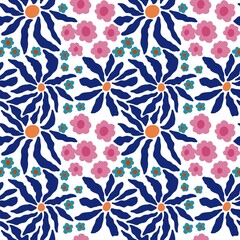 Obraz premium Floral pattern. Illustration with little flowers. Print with flowers and leaves for textiles, printing, clothing, packaging, decor and wallpaper.