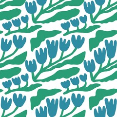 Floral pattern. Illustration with little flowers. Print with flowers and leaves for textiles, printing, clothing, packaging, decor and wallpaper.