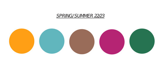 Vibrant Summer/Spring forecast Color palette 2022/23 for fashion/ web designing/ graphic/ illustration