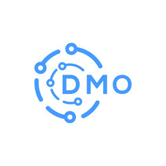 DMO technology letter logo design on white  background. DMO creative initials technology letter logo concept. DMO technology letter design.

