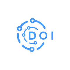 DOI technology letter logo design on white  background. DOI creative initials technology letter logo concept. DOI technology letter design.

