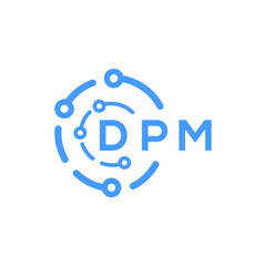 DPM technology letter logo design on white  background. DPM creative initials technology letter logo concept. DPM technology letter design.
