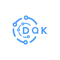 DQK technology letter logo design on white  background. DQK creative initials technology letter logo concept. DQK technology letter design.
