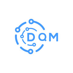 DQM technology letter logo design on white  background. DQM creative initials technology letter logo concept. DQM technology letter design.
