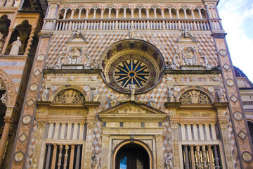  Fragment of rich decoration of Cappella Colleoni (Colleoni Chapel) in Bergamo, Italy