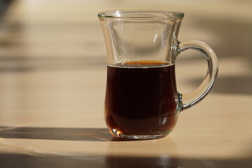 a half glass of coffee