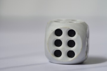 white dice with six number