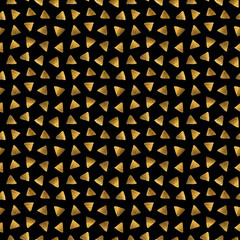 messy golden triangles on a black background. seamless pattern - 503092123