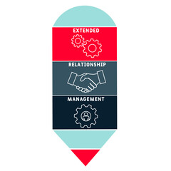 XRM - eXtended Relationship Management acronym. business concept background.  vector illustration concept with keywords and icons. lettering illustration with icons for web banner, flyer